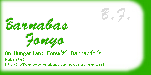 barnabas fonyo business card